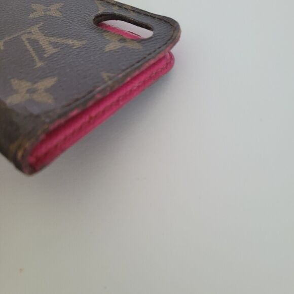 Authentic Louis Vuitton LV Monogram Folio iPhone X Case Brown Pink Phone Case - Picture 12 of 12